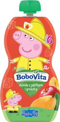 Produktbild von BoboVita Peppa Pig Aprikosenmousse mit Apfel und Birne nach 6 Monaten 100g