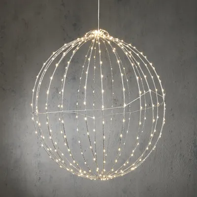 Image de Luca Lighting Guirlande de Noël Bal LED - 60x60x1 cm - Fer - Blanc