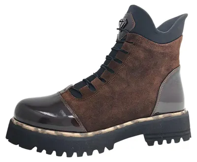 Image de 2 Go Fashion : Bottines à lacets marron pour femmes, style décontracté