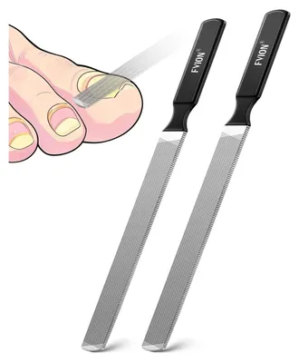 Image de Lime à ongles métallique - Double face - Acier inoxydable - Lot de 2 - Pour ongles épais et pieds