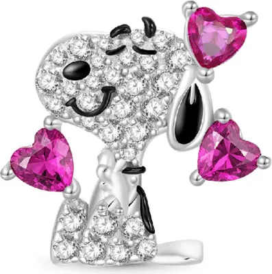 Produktbild von Gnoce Snoopy Herz-Glitzer Charm IVC118