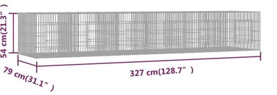 Produktbild von Kaninchenstall – Außenbereich – Tiergehege – 327 x 79 x 54 cm – Verzinktes Eisen