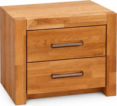 Produktbild von Nachtkonsole Wildeiche Nachtschrank 55x52x40 Softcloseschubladen #4328