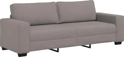 Image de vidaXL Canapé 3 places Taupe 220x77x82 cm Tissu