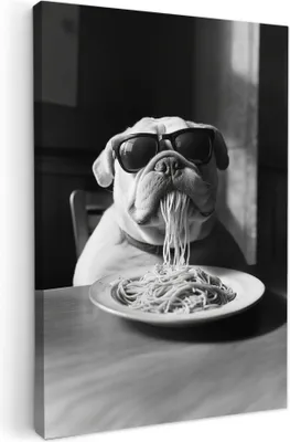 Produktbild von Leinwand Bilder 20x30 cm - Tiere, Komisch - Bulldogge, Wandbilder, Wanddeko Wohnzimmer, Bild