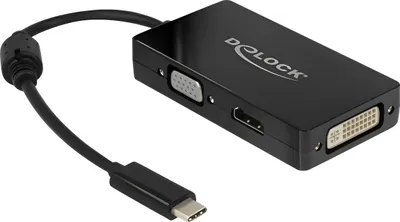 Immagine prodotto di DELOCK Adapter USB-C > VGA/HDMI/DVI St/Bu schwarz