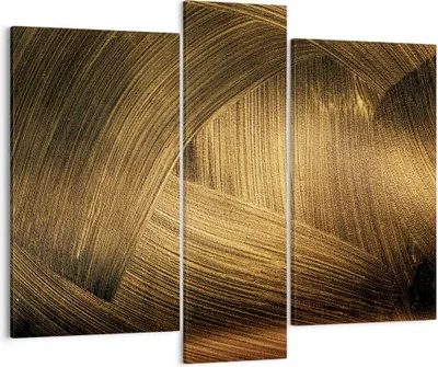 Produktbild von Bild auf Leinwand - Leinwandbild - 3 Teile - Abstraktion Gold Textur - 95x80cm - Wand Bild - Wanddeko - Wandbilder - Leinwanddruck - Bilder - Wanddekoration - Leinwand bilder - Wandbild - CB95x80-4477