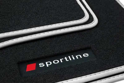 Produktbild von Fußmatten Sportline passend für Audi A3 8Y Sportback Limo RS S-Line ab Bj. 2020-, Bandeinfassung:Silber