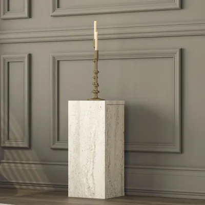 Image de Table d'Appoint - 20 x 45 x 18 cm - Effet Travertin