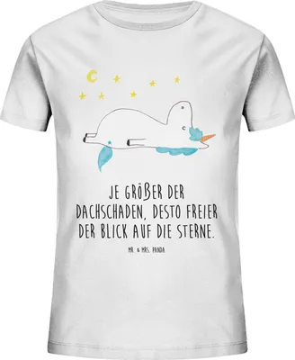 Produktbild von Mr. & Mrs. Panda Kleinkinder T-Shirt Einhorn Sternenhimmel 7-8 Jahre (122/128) - Weiß - Geschenk, Einhörner, Unicorn, Teenager, Kindershirt, Kinder Bio, Sterne, Öko