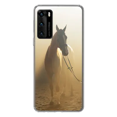 Produktbild von MuchoWow® Handyhülle Schutzhülle Hülle für Huawei P40 Pferd - Licht - Sand Silikon Softcase Handy Hülle - Handytasche