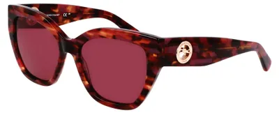Zdjęcie produktu dla Okulary przeciwsłoneczne damskie Longchamp LO741S, czerwone z fakturą, 55/17/140