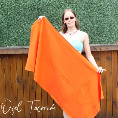 Produktbild von Anemoss Sail Strandhandtuch 70x140 cm – 100% Baumwolle, saugfähig & schnelltrocknend, für Strand & Gym, Damen/Herren, Orange