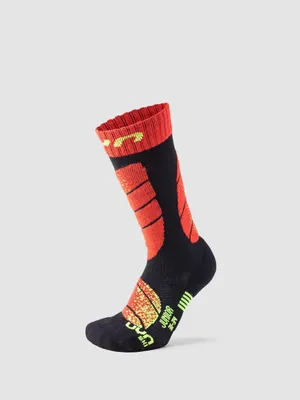 Produktbild von UYN Jungen Junior Skisocken, schwarz (Black/Red), 24/26