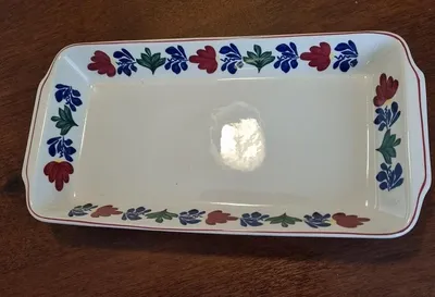 Productafbeelding van Boerenbont Cakeschaal 15 x 30 cm aardewerk