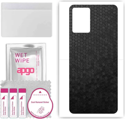 Produktbild von apgo Rückseite Schutzfolie, Skin, kompatibel mit Vivo Y33T, Hinten Displayschutzfolie aus Vinylfolie, kratzfest, einfache Montage - Schwarze Honigwabe