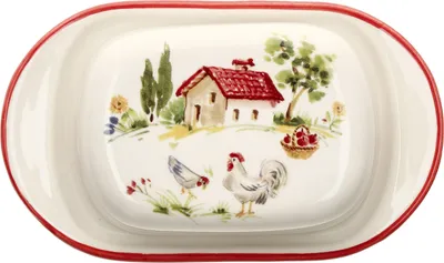 Immagine prodotto di MamboCat Fattoria portaburro con coperchio in ceramica con decoro casalingo