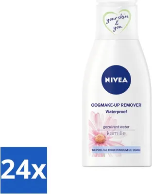 Produktbild von NIVEA - Augen Make-up Entferner - Wasserfester Make-up Entferner - Für empfindliche Haut - Mit Kamille & Provitamin B5 - 125 ml - Vorteilspack - 24 Stücke