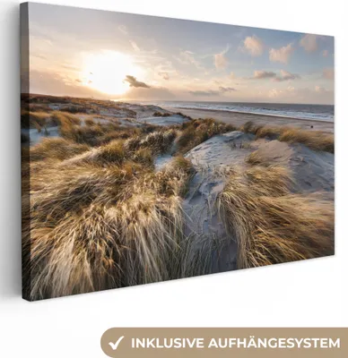 Produktbild von OneMillionCanvasses® - Leinwandbilder - 140x90 cm, Strand - Meer - Scheveningen - Niederlande, Wandbilder Kunstdruck Wanddekoration