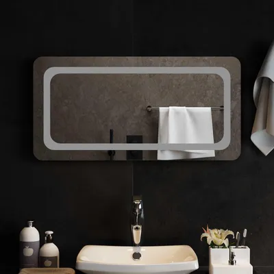Obrázok produktu pre LED zrkadlo do kúpeľne, priehľadné, 80 x 40 cm, tvrdené sklo