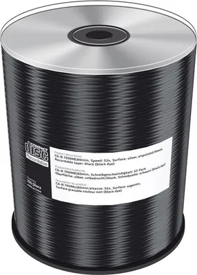 Produktbild von 100 Mediarange Rohlinge CD-R black dye 80Min 700MB 48x Spindel