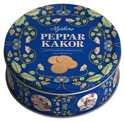 Image de Gaufres au poivre rondes Nyåkers, boîte en fer-blanc, 400 g