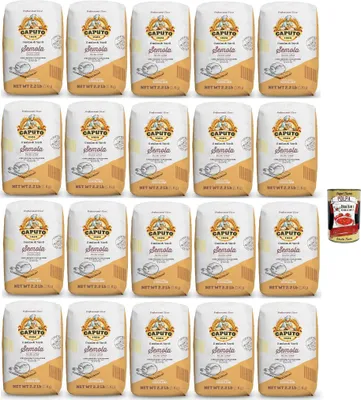 Produktbild von Caputo Semola di grano duro rimacinata, Durum Weizen Grieß, Hartweizengrieß fein für die perfekte Pasta und Pizza 20x 1 Kg + Italian Gourmet polap 400g