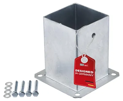 Produktbild von SOTECH Bodenhülse 100 x 100 mm feuerverzinkt – Pfostenträger zum Einbetonieren