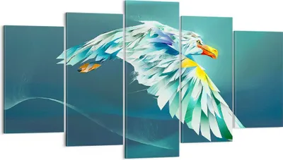 Produktbild von Bild auf Leinwand - Leinwandbild - Adler Abstraktion - 160x85cm - Wand Bild - Wanddeko - Wandbilder - Leinwanddruck - Bilder - Kunstdruck - Wanddekoration - Leinwand bilder - Wandkunst - EA160x85-3833