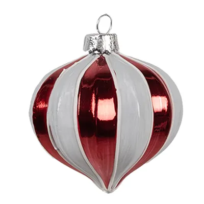 Immagine prodotto di Guaina natalizia Clayre & Eef Ø 8x8 cm in vetro bianco rosso