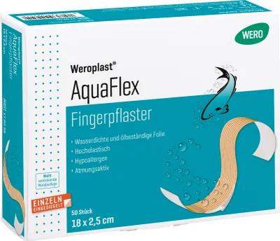 Produktbild von Weroplast AquaFlex Fingerpflaster 18 x 2,5 cm, 50 Stk/Pkg