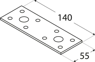 Immagine prodotto di Connettore piatto 140x55x2,5mm LP2 Connettore per legno Piastra forata Piastra forata Connettore Staffa angolare