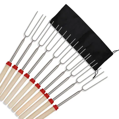 Produktbild von Set mit 10 Edelstahl-Grillspießen für Camping und Barbecue
