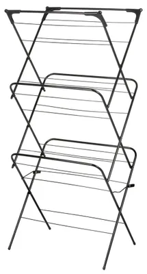 Obrázok produktu pre Sušák na prádlo – vertikálny sušiak – nerezová oceľ – 62 × 46,5 × 137,5 cm – čierna farba