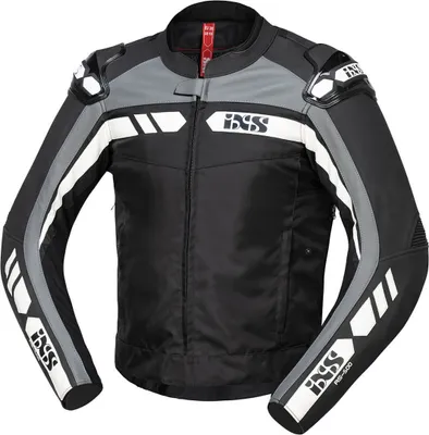 Produktbild von IXS RS-500 1.0 Motorrad Leder- / Textiljacke, schwarz/grau/weiß, 56