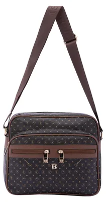 Produktbild von Umhängetasche Damen Kunstleder Schwarz Braun Reißverschluss Nero E Marrone UNICA 24x29x13 cm 4020-BLACK_BROWN