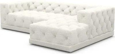 Produktbild von Bouclé L-Form Sofa Meliva Weiß Rechts