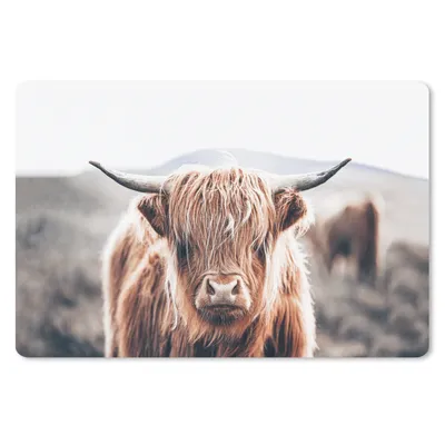 Produktbild von MuchoWow® Mauspad Mousepad Schottischer Highlander - Berg - Hoorn 27x18 cm - Mousepads - Maus Mat - Pad - Mausunterlage - Büroartikel - Desk Matten