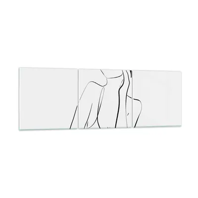 Produktbild von Bilder auf glas - 3 Teile - Frau Linien Minimalismus - 150x50cm - Glasbilder - Wandbilder - Bilder - zum Aufhängen bereit - Wanddekoration aus Glas - Glas Bilder - Wandbild auf Glas - GCA150x50-4488