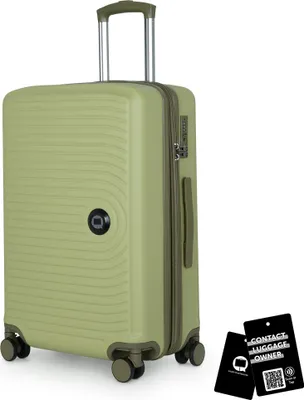 Produktbild von Mitte - mittelgroßer Koffer + digitaler Namensschild, erweiterbarer Reisekoffer Check-In Gepäck Rollkoffer 90L Gurtmaß 158 cm Doppelrollen Trolley TSA,Kiwi