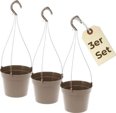 Produktbild von Blumenampel 3er Set Blumentopf Hängend Hängeblumentopf Hängeampel Blumenampel Außen Hängender Blumentopf Hängetopf Für Pflanzen Hängepflanzen Topf Hängender Pflanztopf