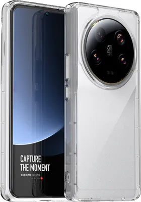 A clear protective case for a smartphone is shown, with the smartphone inside.