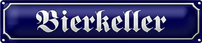 Produktbild von Blechschild Straßenschild 46x10cm Bierkeller Bier Bar Küche Dekoration
