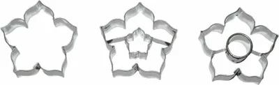 Produktbild von 3-tlg SET Ausstechform Blume Blümchen Metall Plätzchenausstecher Ausstecher
