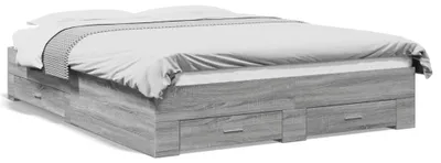 Obrázok produktu pre vidaXL Rám postele so zásuvkami sivý Sonoma 150x200 cm materiál na báze dreva