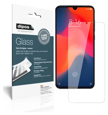 Produktbild von 2x Schutzfolie für Xiaomi Mi 9 - Anti-Shock 9H Folie dipos Glass Kunststoffglas