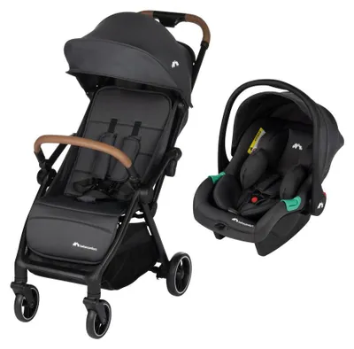 Produktbild von Bebeconfort Sunlite Duo Kinderwagen Buggy mit deinem Bebeconfort i-Size-Kindersitz, 0-4 Jahre (max. 22 kg), kompakt zusammenklappbar, Mineral Graphite