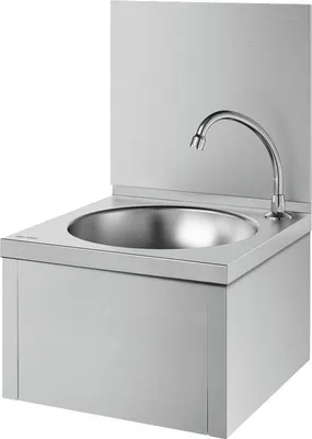 Image de Delabie WT SXS cpl. avec vanne à fermeture automatique et panneau arrière inox. 1.4301 sat.
