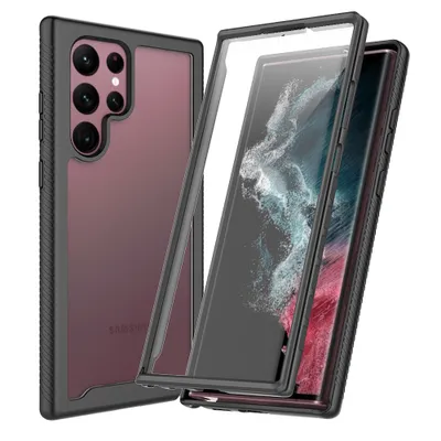 Obrázek produktu pro Pouzdro pro Samsung Galaxy S22 Ultra 5G, nárazník s vestavěnou ochranou displeje 360° celotělové ochranné pouzdro černé