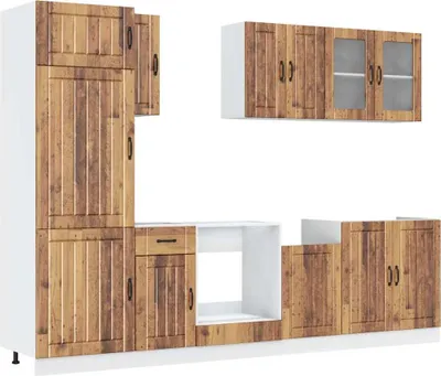 Produktbild von 8-tlg. Küchenschrank-Set Kalmar Altholz-Optik Holzwerkstoff